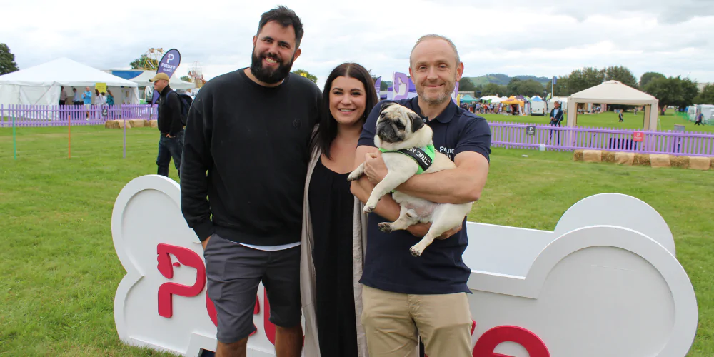 A picture of Puggy Smalls and the Petsure team at The Petsure Games 2021