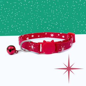 A picture of Sew Darn Cute Pets Red Star Christmas Cat Collar at Notonthenhighstreet